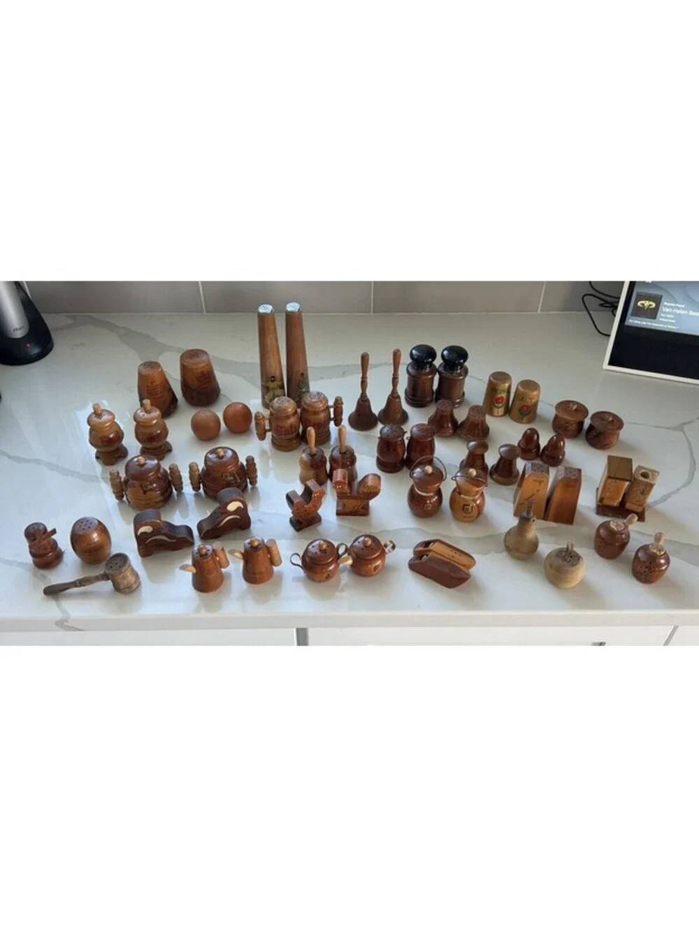 Vintage Wooden Souvenir Salt and Pepper Shakers Lot